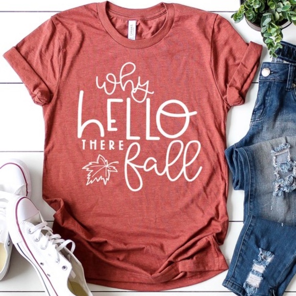 Bellanblue Tops - FALL FEELS Graphic Tee - BURNT CLAY